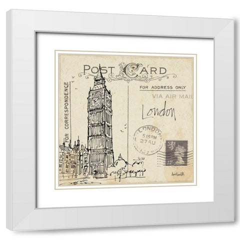 Postcard Sketches II White Modern Wood Framed Art Print with Double Matting by Tavoletti, Anne