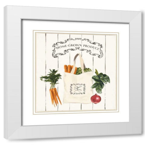 Gone to Market Home Grown Produce White Modern Wood Framed Art Print with Double Matting by Fabiano, Marco