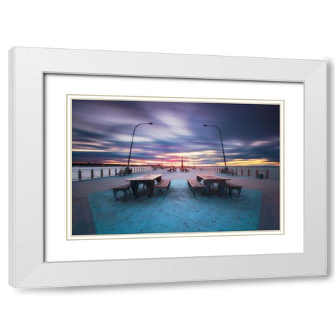 69th Street Pier White Modern Wood Framed Art Print with Double Matting by Gendreau, Katherine