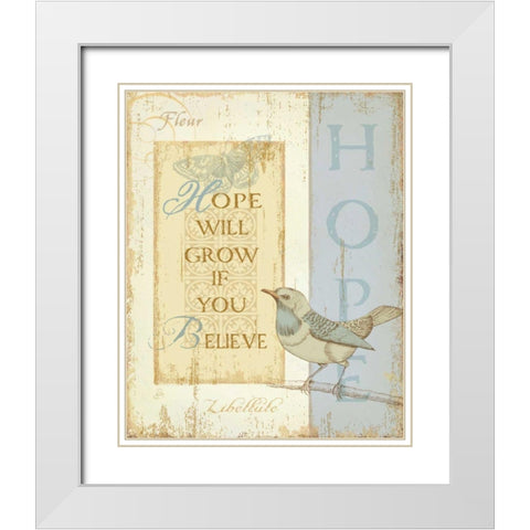 Secret Garden IV White Modern Wood Framed Art Print with Double Matting by Brissonnet, Daphne