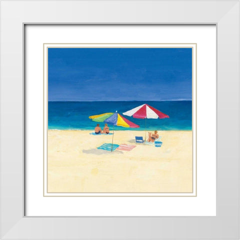 Day at the Beach Sq II White Modern Wood Framed Art Print with Double Matting by Tillmon, Avery