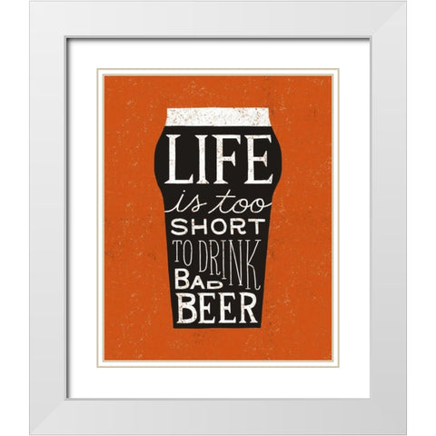 Craft Beer I White Modern Wood Framed Art Print with Double Matting by Mullan, Michael