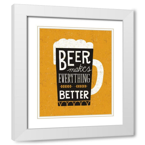 Craft Beer II White Modern Wood Framed Art Print with Double Matting by Mullan, Michael