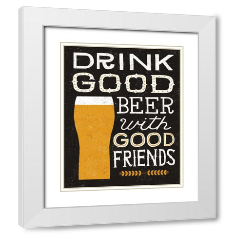Craft Beer IV White Modern Wood Framed Art Print with Double Matting by Mullan, Michael