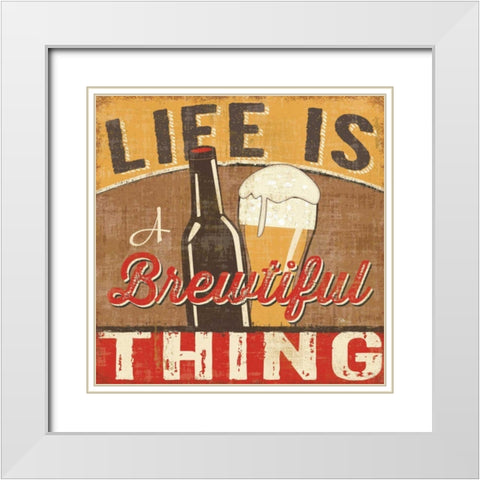 Craft Brew II White Modern Wood Framed Art Print with Double Matting by Pela Studio