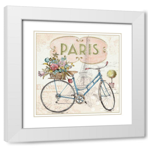 Paris Forever III White Modern Wood Framed Art Print with Double Matting by Audit, Lisa