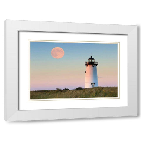 Moon over Marthas Vineyard White Modern Wood Framed Art Print with Double Matting by Gendreau, Katherine