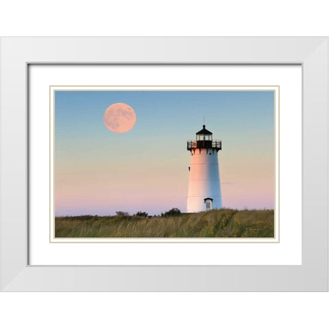 Moon over Marthas Vineyard White Modern Wood Framed Art Print with Double Matting by Gendreau, Katherine