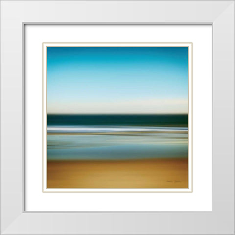 Sea Stripes I White Modern Wood Framed Art Print with Double Matting by Gendreau, Katherine