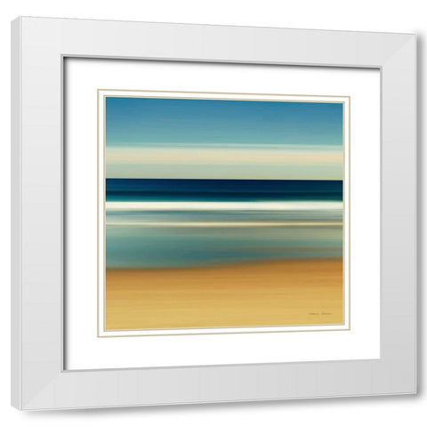 Sea Stripes II White Modern Wood Framed Art Print with Double Matting by Gendreau, Katherine