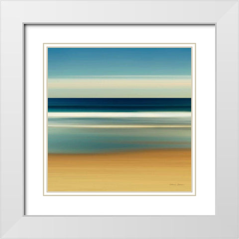 Sea Stripes II White Modern Wood Framed Art Print with Double Matting by Gendreau, Katherine
