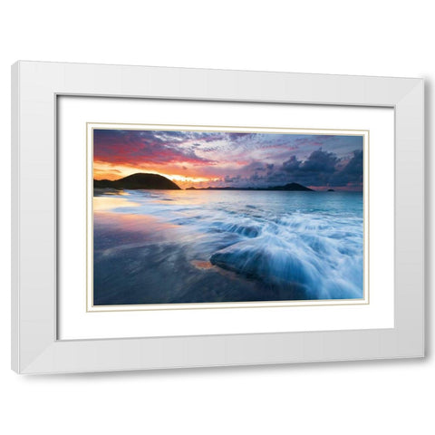 Fire and Ice White Modern Wood Framed Art Print with Double Matting by Gendreau, Katherine