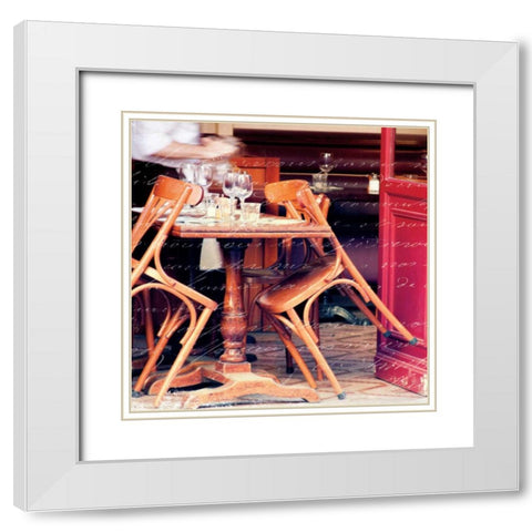 Paris Cafe Letter White Modern Wood Framed Art Print with Double Matting by Schlabach, Sue