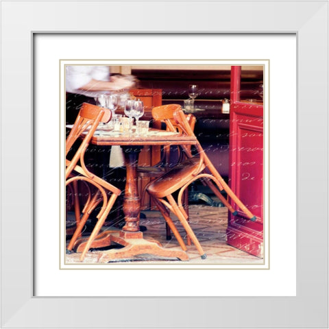 Paris Cafe Letter White Modern Wood Framed Art Print with Double Matting by Schlabach, Sue