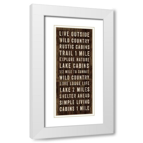 Simple Living Panel I White Modern Wood Framed Art Print with Double Matting by Mullan, Michael