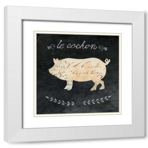 Le Cochon Cameo Sq White Modern Wood Framed Art Print with Double Matting by Prahl, Courtney