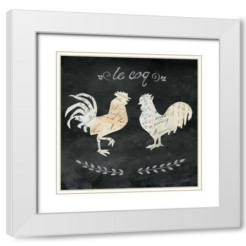 Le Coq Cameo Sq White Modern Wood Framed Art Print with Double Matting by Prahl, Courtney