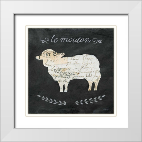 Le Mouton Cameo Sq White Modern Wood Framed Art Print with Double Matting by Prahl, Courtney