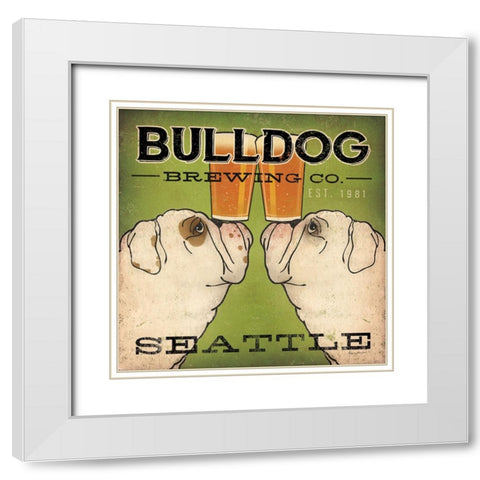Bulldog Brewing Seattle White Modern Wood Framed Art Print with Double Matting by Fowler, Ryan