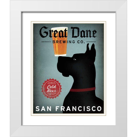 Great Dane Brewing Co San Francisco White Modern Wood Framed Art Print with Double Matting by Fowler, Ryan