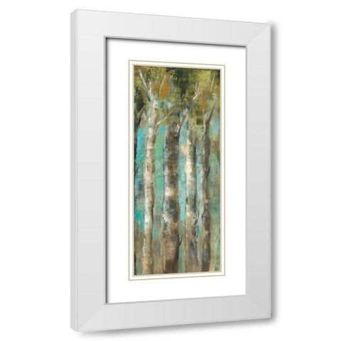 April Birch Forest Panel II White Modern Wood Framed Art Print with Double Matting by Vassileva, Silvia