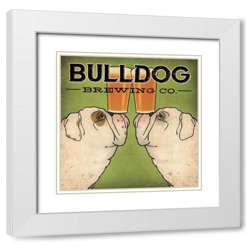 Bulldog Brewing White Modern Wood Framed Art Print with Double Matting by Fowler, Ryan