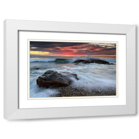Splash Boom White Modern Wood Framed Art Print with Double Matting by Gendreau, Katherine