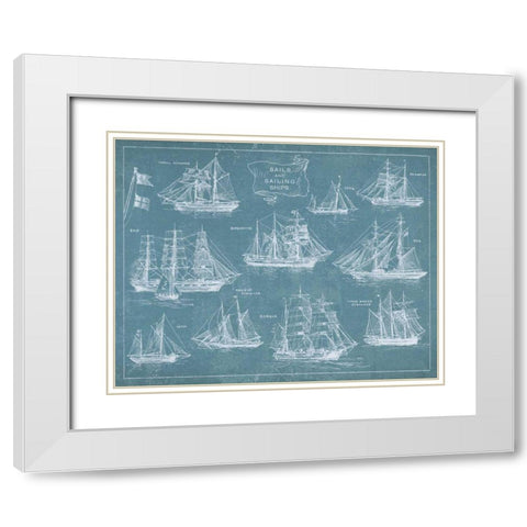Sailing Ships White Modern Wood Framed Art Print with Double Matting by Wild Apple Portfolio