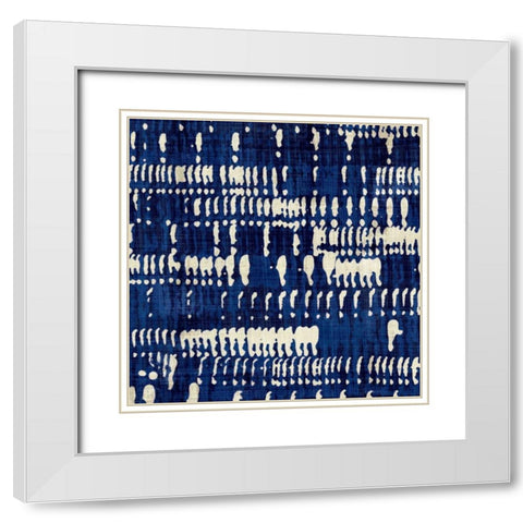 Indigo Batik IV White Modern Wood Framed Art Print with Double Matting by Wild Apple Portfolio