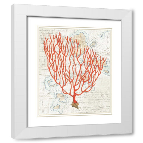 Textured Coral IV White Modern Wood Framed Art Print with Double Matting by Tillmon, Avery