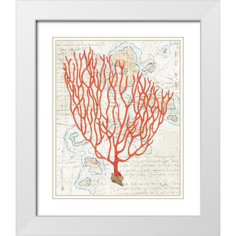 Textured Coral IV White Modern Wood Framed Art Print with Double Matting by Tillmon, Avery