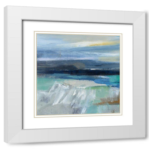 Wave Crop I White Modern Wood Framed Art Print with Double Matting by Vassileva, Silvia