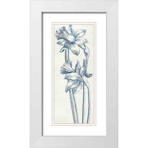 Eden II  Indigo and White White Modern Wood Framed Art Print with Double Matting by Wild Apple Portfolio