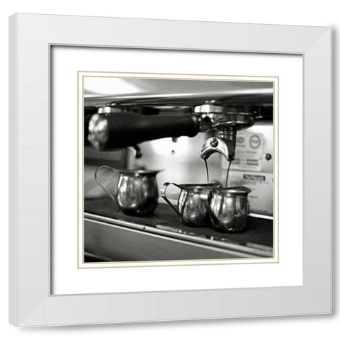 Coffeehouse II White Modern Wood Framed Art Print with Double Matting by Marshall, Laura