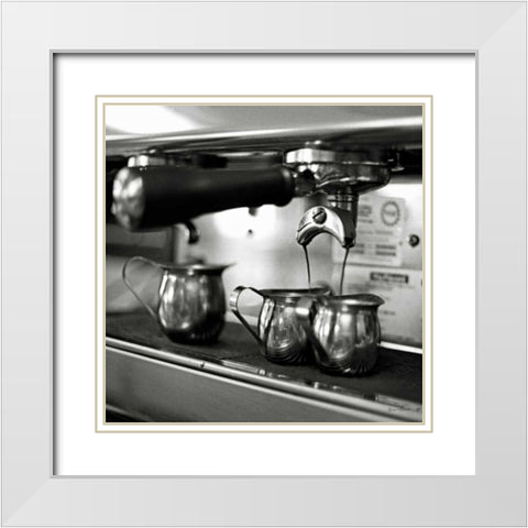 Coffeehouse II White Modern Wood Framed Art Print with Double Matting by Marshall, Laura