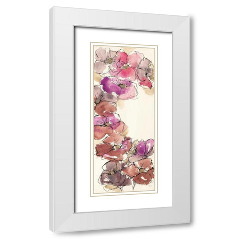 Passion Poppy Panel I White Modern Wood Framed Art Print with Double Matting by Paschke, Chris