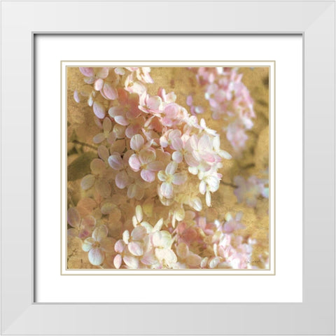 Gilded Hydrangea I White Modern Wood Framed Art Print with Double Matting by Schlabach, Sue