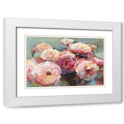 Wild Roses White Modern Wood Framed Art Print with Double Matting by Hageman, Marilyn