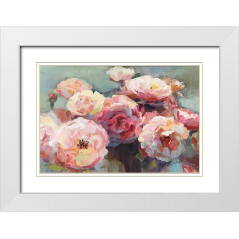 Wild Roses White Modern Wood Framed Art Print with Double Matting by Hageman, Marilyn
