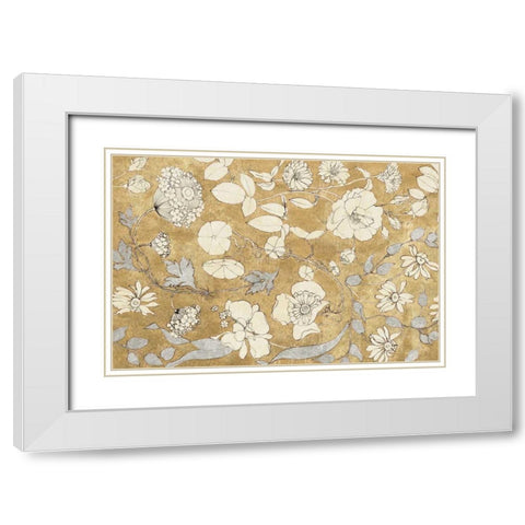 Floral Joy II White Modern Wood Framed Art Print with Double Matting by Wild Apple Portfolio