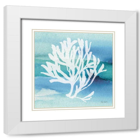 Sea Life Coral I White Modern Wood Framed Art Print with Double Matting by Audit, Lisa