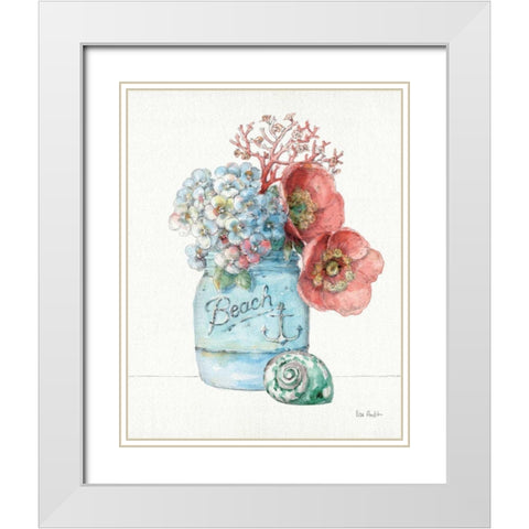 Sea Finds I White Modern Wood Framed Art Print with Double Matting by Audit, Lisa