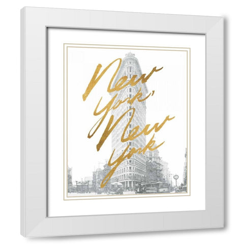 Gilded New York White Modern Wood Framed Art Print with Double Matting by Hershey, Moira