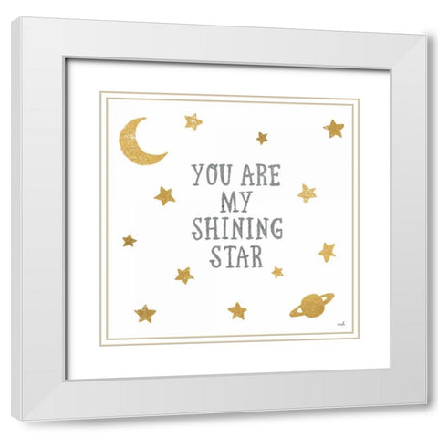 Shining Star White Modern Wood Framed Art Print with Double Matting by Hershey, Moira