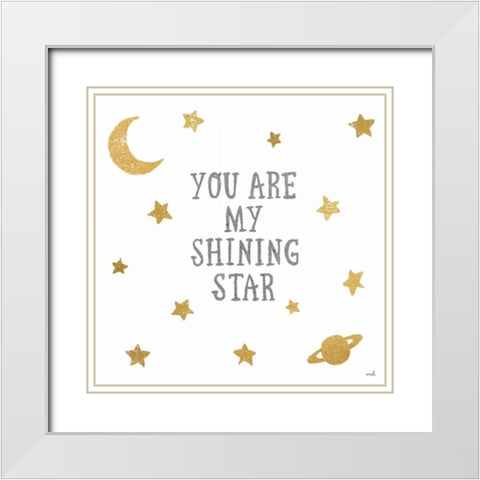 Shining Star White Modern Wood Framed Art Print with Double Matting by Hershey, Moira