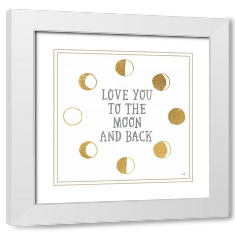 To the Moon White Modern Wood Framed Art Print with Double Matting by Hershey, Moira