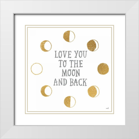To the Moon White Modern Wood Framed Art Print with Double Matting by Hershey, Moira