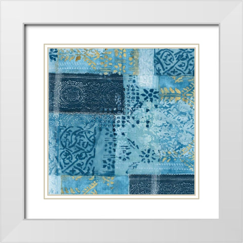 Alhambra II Indigo White Modern Wood Framed Art Print with Double Matting by Wild Apple Portfolio