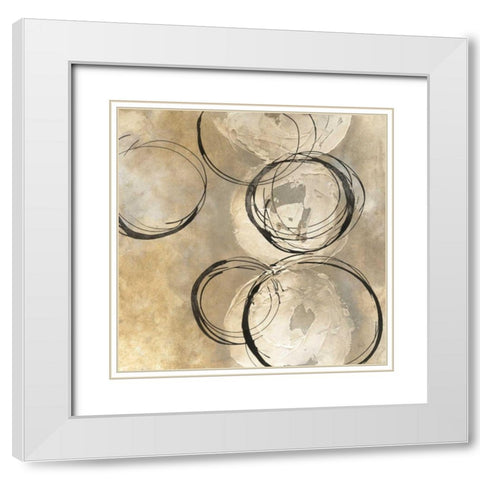 Circle in a Square II White Modern Wood Framed Art Print with Double Matting by Paschke, Chris