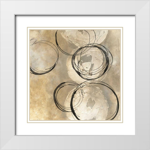 Circle in a Square II White Modern Wood Framed Art Print with Double Matting by Paschke, Chris